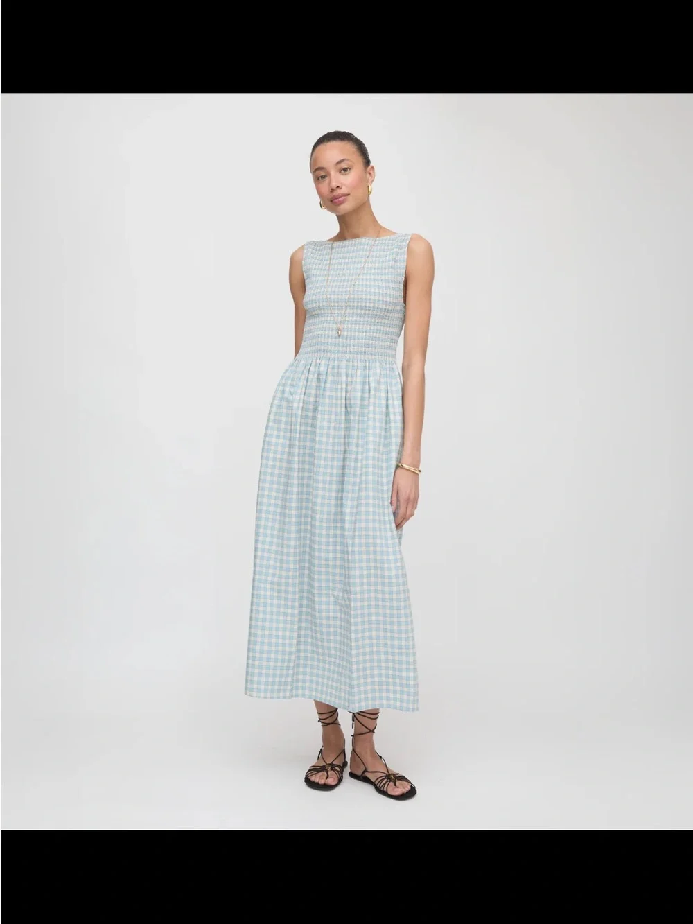 Hill House Blue/Red Gingham Cosima Nap Dress NWT sz S